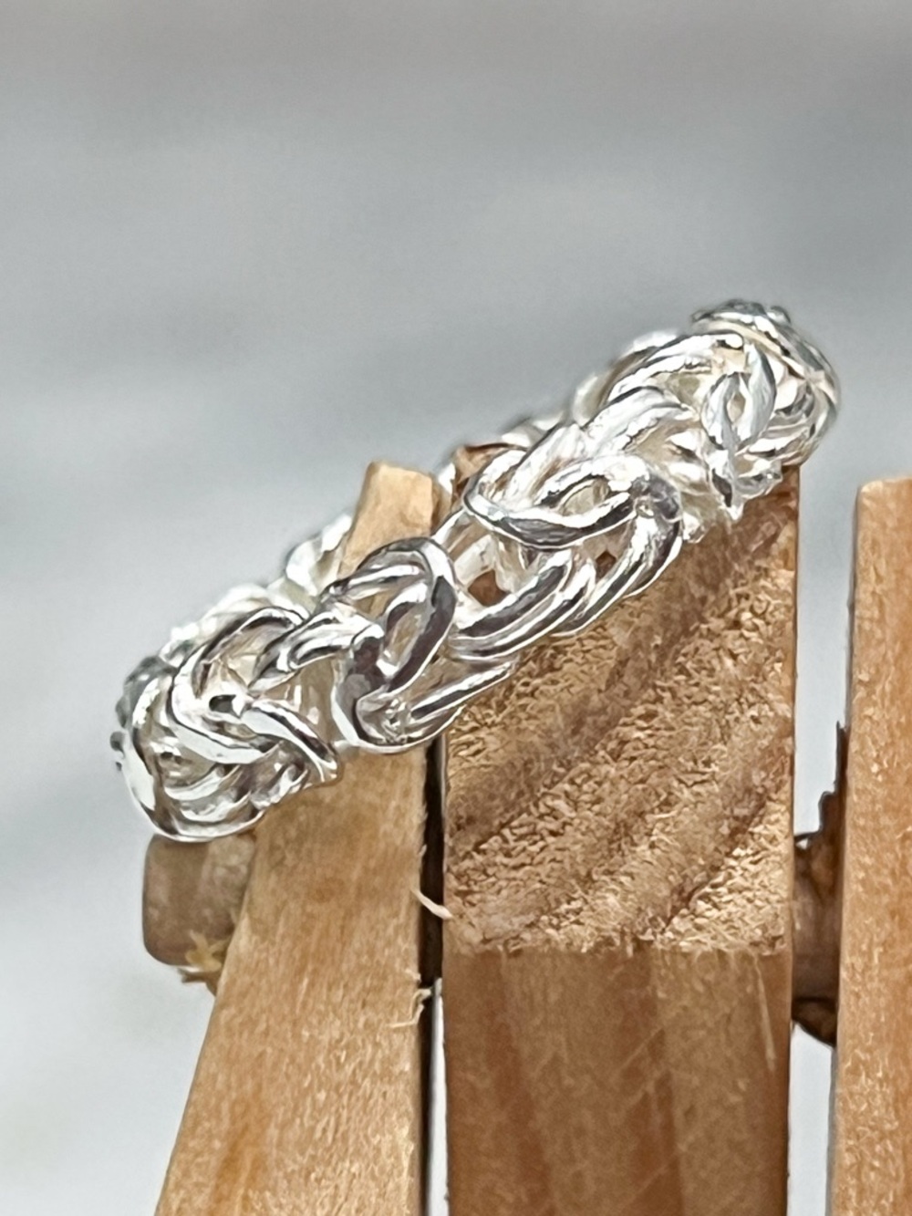 Sterling Silver Byzantine Ring Sz 7 - Picture 2 of 13